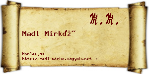 Madl Mirkó névjegykártya